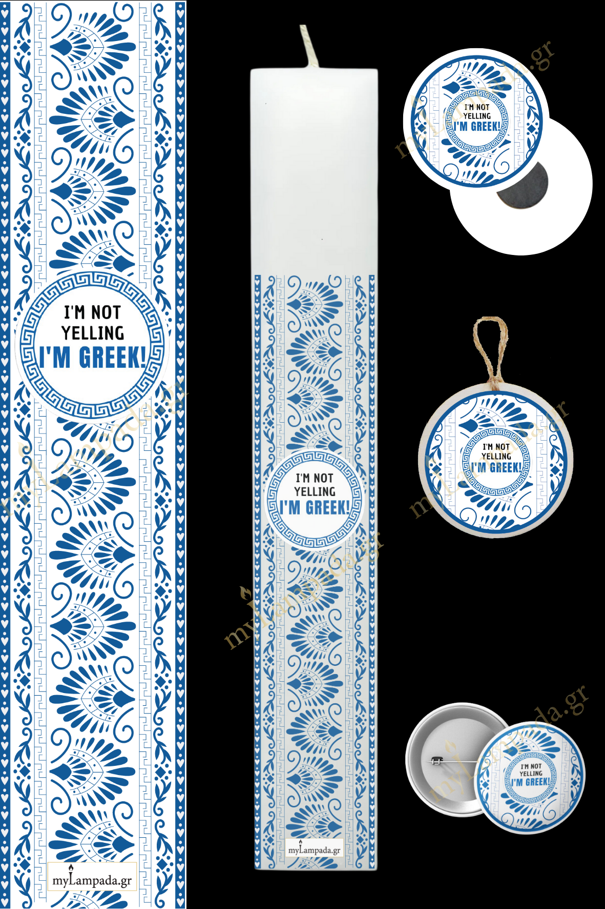 Λαμπάδα Greek Blue (24224)