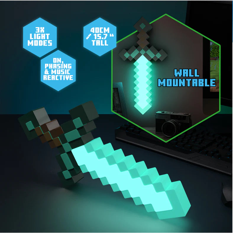 Σετ Λαμπάδα & Φωτιστικό Minecraft Sword
