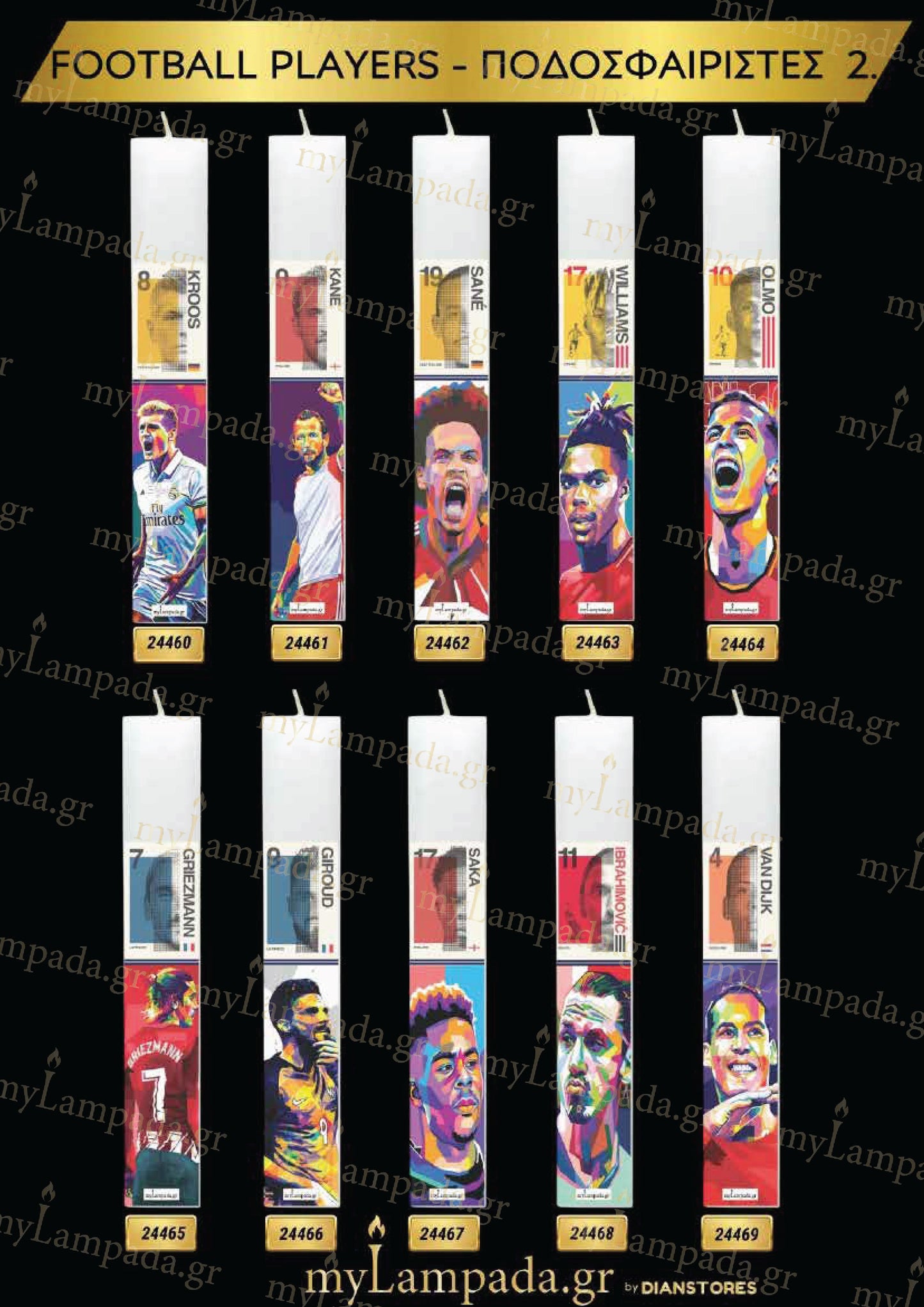 Λαμπάδες Soccer Players 2 πακέτο 10 τεμ (24460-469)